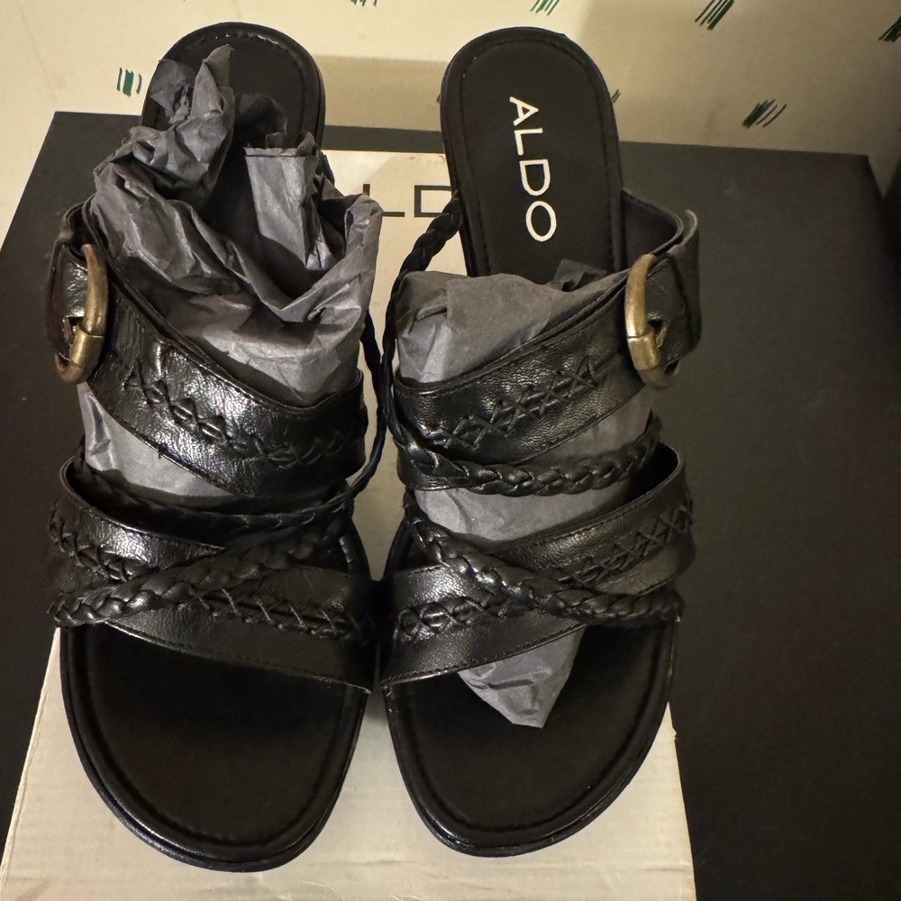 ALDO Women's Black Braided Sandals New, never worn and in original packaging